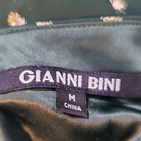 Gianni Bini Dark Green Dress with Sparkly Gold Dots, Size Medium - Picture 11 of 12